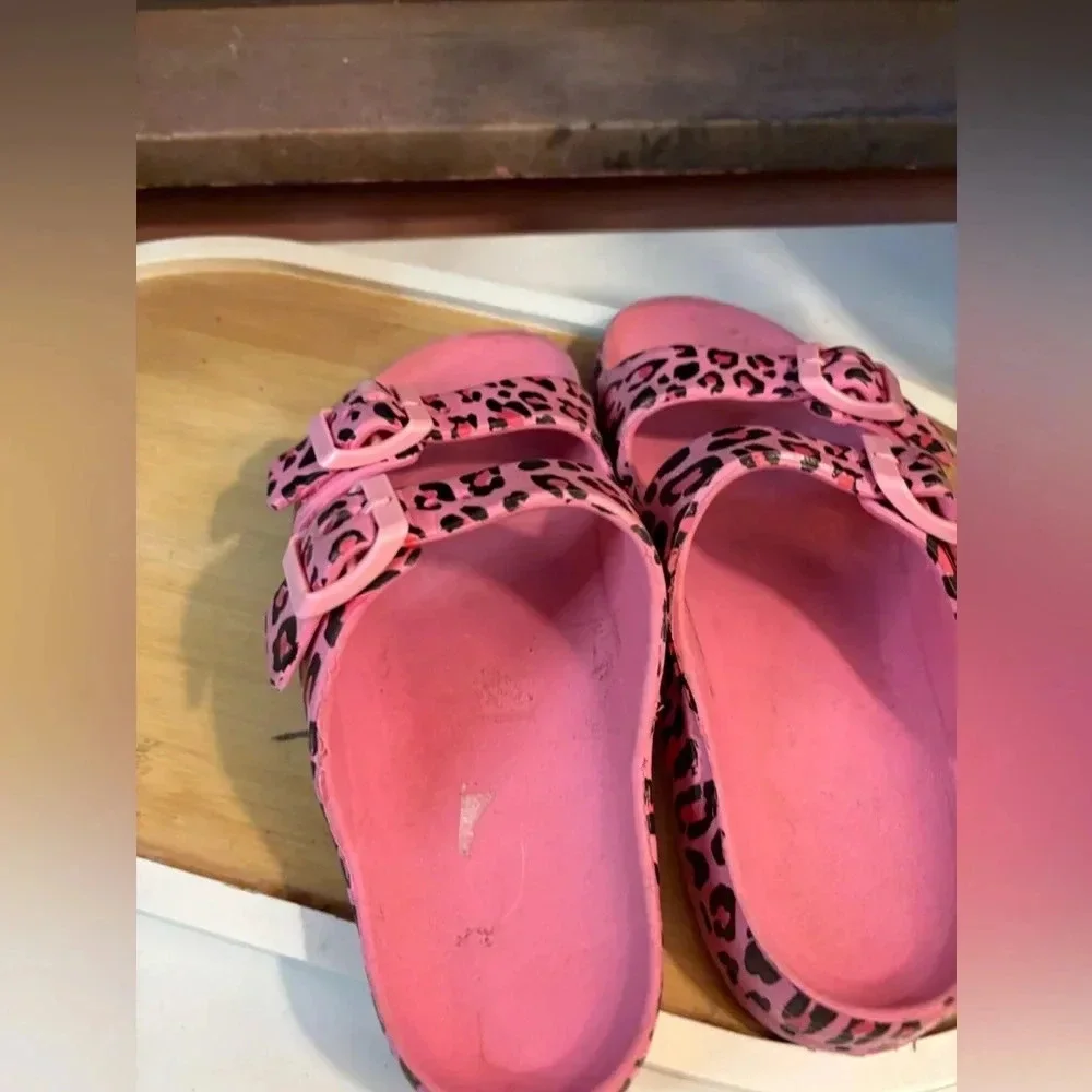 Big Girls Sandals 13-1 pink leopard
